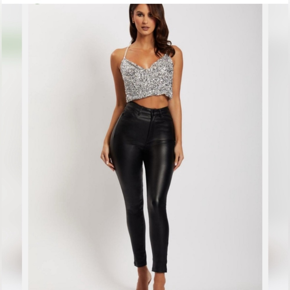 Meshki Ada coated jeans